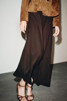 LINEN BLEND MIDI SKIRT - Zara фото 4