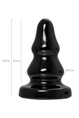 Анальная втулка TOYFA POPO Pleasure Monoceros, PVC, черная, 15 см, 7 см  фото 3