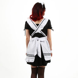 Карнавальный костюм «Милая горничная»: платье, фартук, ободок, чокер, подвязки, манжеты, чулки, р. 48–50