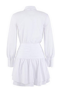 Ekru Bel Detayl? Mini Poplin Dokuma Elbise TWOSS26EL00118