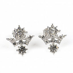 Серьги-гвоздики Коронки PR2862 серый