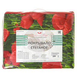 Покрывало стеганое Цветущая альпика 240х215см, спальное место 160см, бязь набивная Комфорт 121г/м2, хлопок 100%, многоигольная стежка, наполнитель синтепон 70гр, подкладка бязь отбеленная 121г/м2, Домашняя мода (Россия)  фото 4