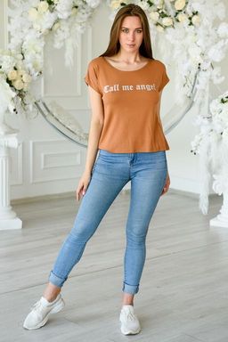 Футболка женская из вискозы Лирика бронзовый Call me angel - Амадэль фото 4
