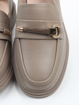 03-DEB106-4 KHAKI Лоферы женские (натуральная кожа)