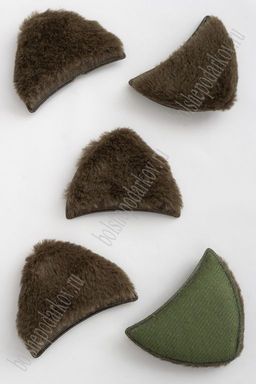 Патч меховой "Ушки" 6,5*5 см (10 шт) SF-3164, темно-фисташковый