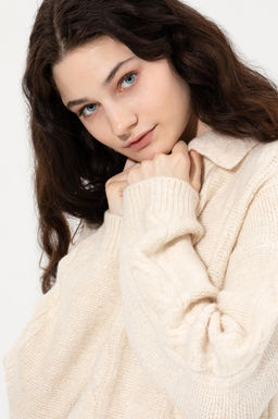 U. S. Polo Assn Женский кремовый свитер Mealnj с v-образным вырезом