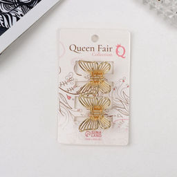 Цена за 2 шт. Крабик для волос «Менди», набор 2 шт., 2.5 см, золото