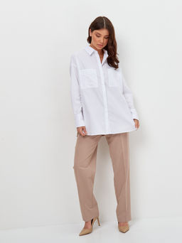 Блузка женская дл. рук. T-lab TL-BT-007TC-белый-бежевый  фото 7