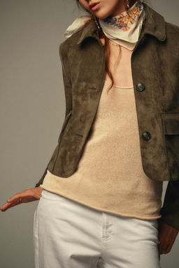 FAUX SUEDE CROPPED JACKET - Zara фото 2