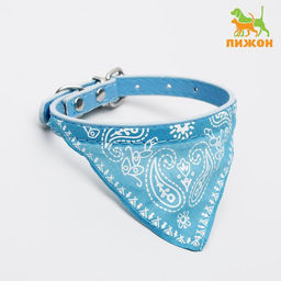 Ошейник с косынкой 32 х 1 см, ОШ 22-28, голубой