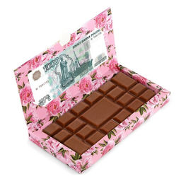 Цена за 5 шт. Коробка для шоколада с местом для денег «С Днём рождения», 20 х 2 х 10 см