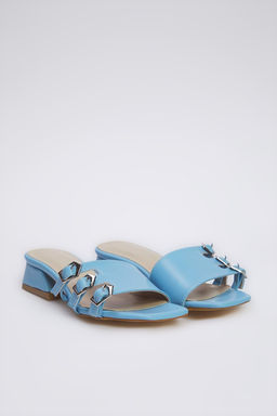 Trendyol Shoes Kahverengi Gold Tokal? Blok Topuk Kad?n Topuklu Terlik TAKSS25TO00036 - Trendyolmilla фото 2