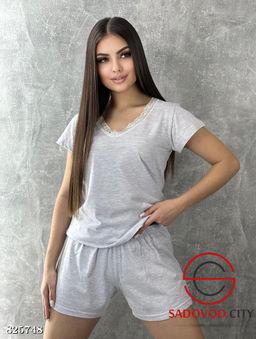 Пижама женская однотонная