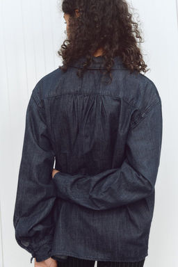 DENIM PETER PAN COLLAR SHIRT - Zara фото 6