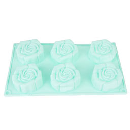 Форма силиконовая для выпечки 6 ячеек Роза 7*7*3,5см/ 28,5*17*4см.(4вида) (силикон) (без упаовки) - Nouvelle фото 3