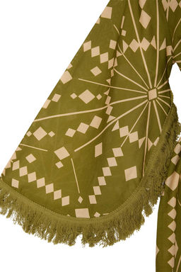 Cicek Desenli Mini Dokuma %100 Pamuklu Plaj Kimono&Kaftan TBESS23KM00004 - Trendyolmilla фото 13