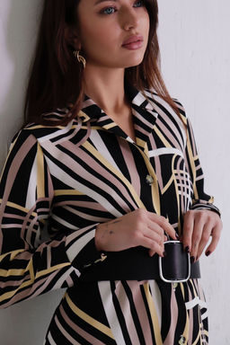 Платье-рубашка с английским воротником принт - Martichelli фото 47