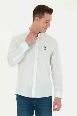 U. S. Polo Assn / Мужская зеленая рубашка с длинным рукавом - U.s. polo assn фото 10