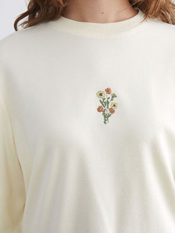 ?i?ekli Oversize Kad?n Sweatshirt Tunik
