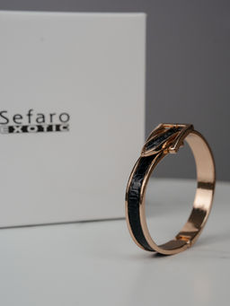 Браслет Sefaro Collection из кожи морской змеи черный  фото 3