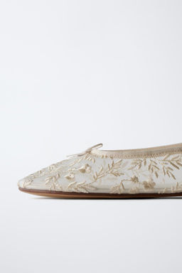 EMBROIDERED BALLET FLATS - Zara фото 5