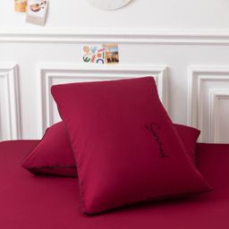 Комплект постельного белья Однотонный Сатин Вышивка CH022 1.5 спальный - Ситрейд фото 8