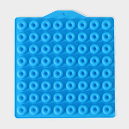 Форма для мармелада Доляна «Пончики», силикон, 21.5×20 см, 64 ячейки (d=2 см), голубая