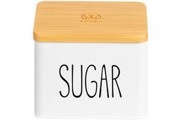 Емкость для хранения 1,5 л 14*11*11 см SUGAR с деревянной крышкой, белая - Elan gallery фото 11
