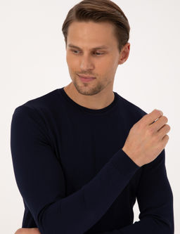 Lacivert Slim Fit Bisiklet Yaka Triko Kazak - Pierre cardin фото 2