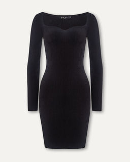 Трикотажное платье с фигурным вырезом - Incity фото 4