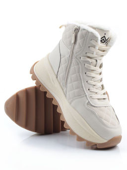 04-PAML06-2Z LT. BEIGE Ботинки зимние женские (натуральная кожа, 100% шерсть)