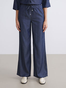 Beli Lastikli Wideleg Kad?n Jean Pantolon