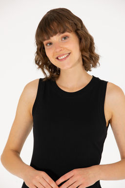 Женская черная футболка с круглым вырезом Basic - U.s. polo assn фото 2