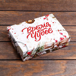 Коробка подарочная новогодняя складная «Акварель», 21×15×5.5 см