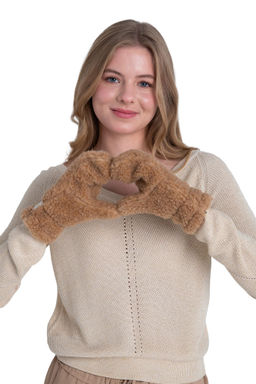 Варежки меховые на резинке ВАНИЛЬ - Woollamb фото 50