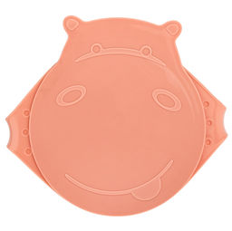 Lalababy Тарелка глубокая пластмассовая Play with Me Hello, Hippo! 450мл, 170х150х55мм, с крышкой, персиковая карамель (Россия) - Домашняя мода фото 3