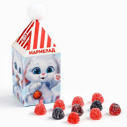 Мармелад жевательный в коробке Подарок для тебя в форме ягод, 100 г - Фабрика счастья фото 2
