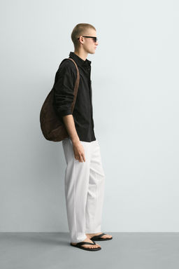 PANTAL?N CINTURA JOGGER CONFORT / Blanco - Zara фото 4