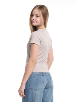 Футболка в рубчик 22-0210 бежевый