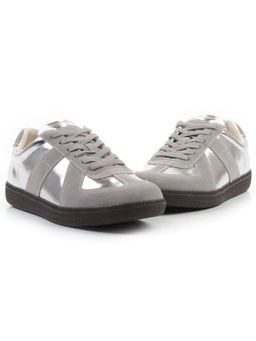 03-2106-2 DK. GREY/SILVER Кеды женские (натуральная кожа) - Фабричный китай фото 11