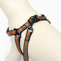 Комплект амуниции светоотражающий, размер M, ОГ 40-70 см, стропа 2 см, оранжевый - Пижон фото 4