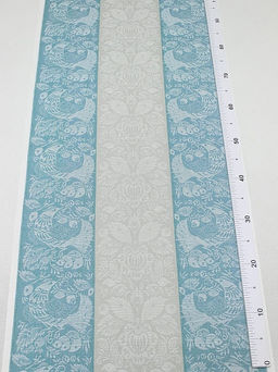 Холст полотенечный жаккард Птицы цв.бирюзово-зеленый/серый, ш.0.5м, лен-30%, хл-70% - Купава фото 4