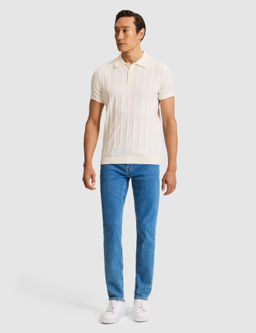 Ekru Slim Fit Pamuk Kar___ml_ Polo Yaka Triko T-shirt
