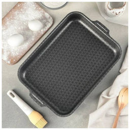 Калитва Противень 270*350мм 2 цельн.руч. б/кр. а/п Лён  фото 4