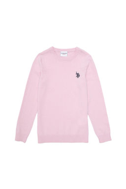 Розовый базовый свитер для девочки Неожиданная скидка в корзине - U.s. polo assn фото 2