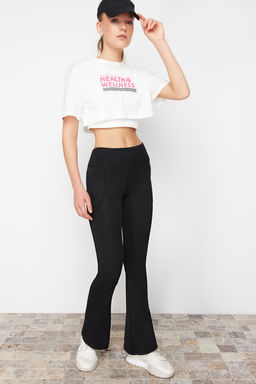 Siyah Scuba/Dalg?c Kumas Rahat Kesim Ispanyol Paca Orme Spor Esofman Alt? THMSS24EA00000
