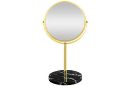 Зеркало двустороннее на мраморной подставке 18,5*15*34,5 см "Золотое"