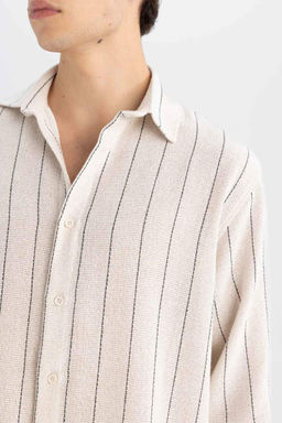 Рубашка в полоску с длинным рукавом Relax Fit - Defacto фото 5