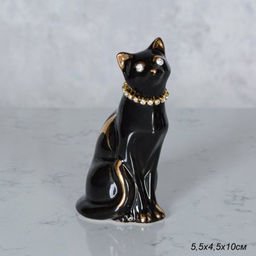 Статуэтка Кошка черная 5,5х4,5х10 см / B3015-4А /уп 180/
