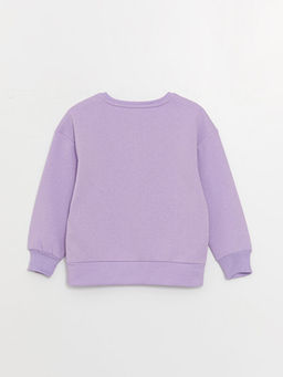 Bisiklet Yaka Bask?l? Uzun Kollu K?z ?ocuk Sweatshirt - Waikiki фото 2